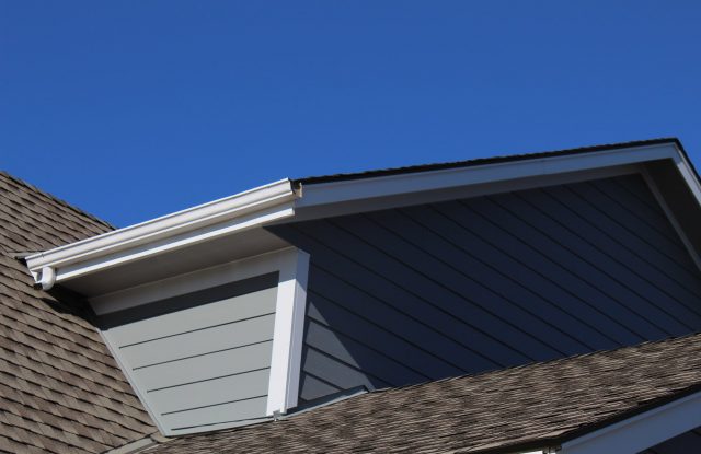 Siding next to roofline