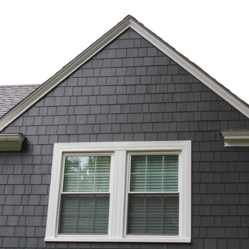 James Hardie Siding in Iron Gray with Arctic White trim installed on a Fairway, KS home by Smart Exteriors