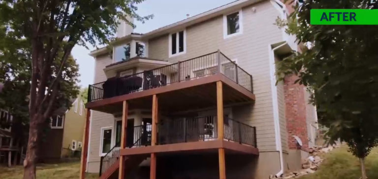 Windows, James Hardie Siding, and Deck installed on a Lee's Summit Home by Smart Exteriors