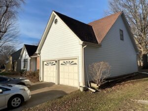 Smart Exteriors installs new Arctic White James Hardie Siding on Overland Park Home