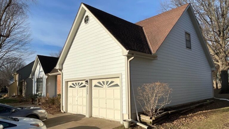 Smart Exteriors installs new Arctic White James Hardie Siding on Overland Park Home